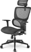 Scaun de birou, Sharkoon, Plasa/Textil, Ergonomic, Negru