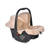 Scoica auto pentru copii Lorelli Joy Beige, I-size, R129, 0-15 Luni, maxim 13 Kg, 40-85 cm, functie de balansare, maner reglabil, husa detasabila si lavabila din fibre naturale