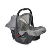 Scoica auto pentru copii Lorelli Joy Grey Jasper, I-size, R129, 0-15 Luni, maxim 13 Kg, 40-85 cm, functie de balansare, maner reglabil, husa detasabila si lavabila din fibre naturale