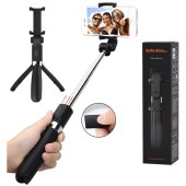 Selfie Stick si Trepied cu Telecomanda, 70cm - Techsuit (L01s) - Black