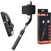 Selfie Stick Stabil Bluetooth cu Trepied si Lumini, 78cm - Techsuit (Q08D) - Black