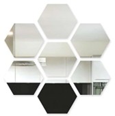 Set 10 Oglinzi Design Hexagon MARI 20x20 - Oglinzi Decorative Acrilice Cristal - Diamant - Fagure 10 bucati/set