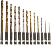 Set 13 Burghie cu cap BIT Prindere Hexagonala Otel 1.5-6.5 mm 