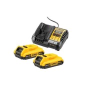 Set 2 acumulatori Li-Ion DeWALT XR 18V, 2.0Ah + incarcator