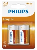 Set 2 Baterii LONGLIFE R14 C BLISTER PHILIPS