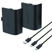 Set 2 baterii Venom, VS2882, Compatibilitate Xbox One, Xbox Seriile S & X, 850 mAh, Cablu de incarcare 3 m, Negru