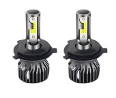 Set 2 becuri auto COB H4, 100W, lumina alb-rece, 12000 lumeni