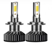 Set 2 becuri auto COB H7, 100W, lumina alb-rece, 12000 lumeni