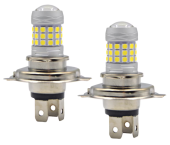 Set 2 becuri auto H4 cu 42 LED SMD 120W 6000k 12/80V doua faze lupa