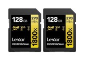 Set 2 carduri de memorie Lexar Professional 1800x, 128GB, SDXC, UHS-II U3