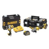 Set 2 masini Dewalt DCK2055T2T-QW, Masina gaurit si insurubat DCD996, Polizor Flexvolt DCG414 + 2 Acumulatori 18V 6.0 Ah / 54V 2.0 Ah + Incarcator Flexvolt si Taliza depozitare TSTACK