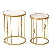 Set 2 masute laterale Emiliane Pako World Auriu 41x41x54 cm