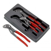 Set 3 clesti pentru instalatori, KNIPEX, Cobra, Crom-Vanadiu, Rosu