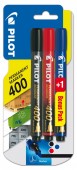 Set 3 markere permanente Pilot 400 varf tesit 4 mm