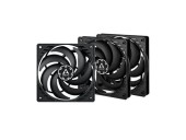 Set 3 ventilatoare Arctic P12 SLIM PWM PST, 120 mm, 2100 rpm (Negru)