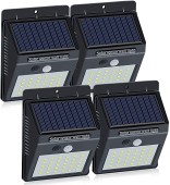 Set 4 Lampi BRIGHT 30 LED Solare cu senzor de miscare si lumina 1 mod ILUMINARE