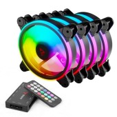 Set 4 Ventilatoare PC Savio FAN-01 RGB, include controller si telecomanda