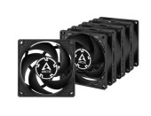 Set 5 ventilatoare Arctic Cooling P8, 80 mm, 3000 rpm (Negru)