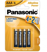 Set 6 baterii Panasonic Alkaline Power AAA R3 1,5V alcalina LR03APB/6BP, blister 