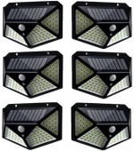 Set 6 Lampi Solare ULTRA 100 LED cu Senzor de Miscare si Lumina 3 Moduri ILUMINARE