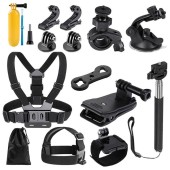 Set Accesorii GoPro 14in1 - Techsuit Action Camera (CAL29) - Black