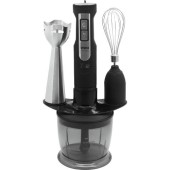 Set blender 3 in 1 Vivax HBS-500X, 500W, 0.6l, 2 viteze, Turbo, lama otel inoxidabil, maner detasabil, tel, suport accesorii, (Negru/Argintiu)