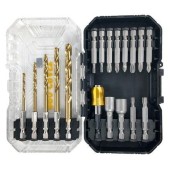 Set burghie PROCRAFT DBS-18, 18 piese, Burghie pentru metal, Chei tubulare, Biti