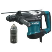 Set Ciocan rotopercutor + Mandrina cilindrica Makita HR3210FCT, 850 W, 4.9 J, SDS+ (Negru/Albastru)