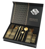 Set de 24 tacamuri elegante si rafinate cu un finisaj luxos AURII