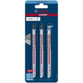 Set de 3 panze de fierastrau vertical Bosch Expert Fiber Plaster T 341 HM 2608900564, 4.3 spatiere dinti, 132 mm lungime