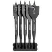 Set de 5 burghie pentru lemn, DeWalt, Negru