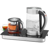 Set fierbator cafea si ceai , PC-TKS 1056, 1,7 l, temperatura setata automat, protectie impotriva supraincalzirii, usor de folosit, protectie anti-alunecare, 250 W, inox, negru