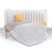 Set lenjerie pat 3 piese Lorelli Cosy Clouds Grey, bumbac ranforce