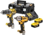 Set masini de gaurit si insurubat DeWalt DCK2077P2T-QW, 2 acumulatori Li-Ion, 18 V, 5.0 Ah, 2000 rpm incarcator, 2 valize (Galben/Negru)