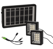 Set proiector solar cu LED 12 SMD 3W alb rece 6000K cu panou si port de incarcare USB Q D630 Andowl