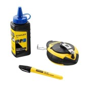 Set sfoara de trasat Stanley FatMax 0-47-681, lungime 30 m, creta albastra si marker negru