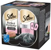 SHEBA Perfect Portions Tăviţă pateu superior cu Somon 225g (3x2x37,5g)
