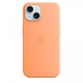 Silicone with MagSafe for iPhone 15 - orange sorbet