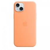 Silicone with MagSafe for iPhone 15 Plus - orange sorbet