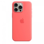 Silicone with MagSafe for iPhone 15 Pro Max - guava