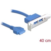 Slot bracket 1 x 19 pin USB 3.0 pin header female internal > 2 x USB 3.0 Type-A female external Low Profile