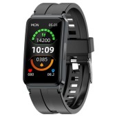 Smartband iSEN EP01, 1.47inch IPS HD, ECG, Ritm cardiac, Presiune sanguina, Glicemie, Oxigen, Monitorizare somn, Bt v5.1, IP67, 210mAh, Negru