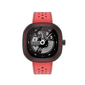 Smartwatch Doogee DG Ares Rosu, Bratara din piele, LCD HD 1.32 , Ritm cardiac, Saturatie oxigen, Monitorizare somn, 300mAh