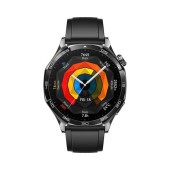 Smartwatch HUAWEI Watch GT 5 Active 46mm, Ecran AMOLED 1.43inch, Bluetooth, NFC, GPS, Android/iOS, Curea Fluoroelastomer (Argintiu/Negru)