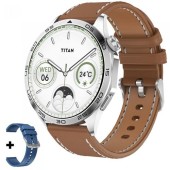 Smartwatch iHunt Watch 13 Titan, Ecran AMOLED 1.43inch, Bluetooth, IP68, Monitorizre somn, Pedometru, Contor calorii, Ritm cardiac, Curea suplimentara silicon (Maro)