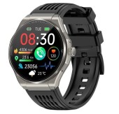 Smartwatch iSEN JA03, Ecran AMOLED HD 1.43inch, Glicemie, Apel Bluetooth, Apel SOS, Asistenta vocala, Nivel radiatii, EKG, Acid uric, Lipide sange, Masa (Argintiu)