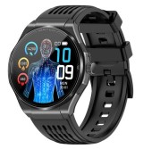 Smartwatch iSEN JA03, Ecran AMOLED HD 1.43inch, Glicemie, Apel Bluetooth, Apel SOS, Asistenta vocala, Nivel radiatii, EKG, Acid uric, Lipide sange, Masa (Negru)