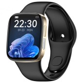 Smartwatch iSEN JL08 Gold+Negru, 1.72 inch HD, Apel bluetooth, Asistent vocal, HR, Glicemie, VO2max, ECG, temperatura, NFC, IP67, 270mAh