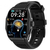 Smartwatch iSEN JT03 Negru, 1.85 HD, Imbunatatire somn, Glicemie, PPG+ECG, HR, Apel Bt, SOS, Asist. vocal, Ingrijire de la distanta