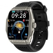 Smartwatch iSEN JT03 Silver, 1.85 HD, Imbunatatire somn, Glicemie, PPG+ECG, HR, Apel Bt, SOS, Asist. vocal, Ingrijire de la distanta